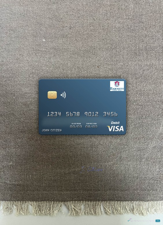 Download Dominica Barnett Capital Bank visa debit card photolook front Photoshop template